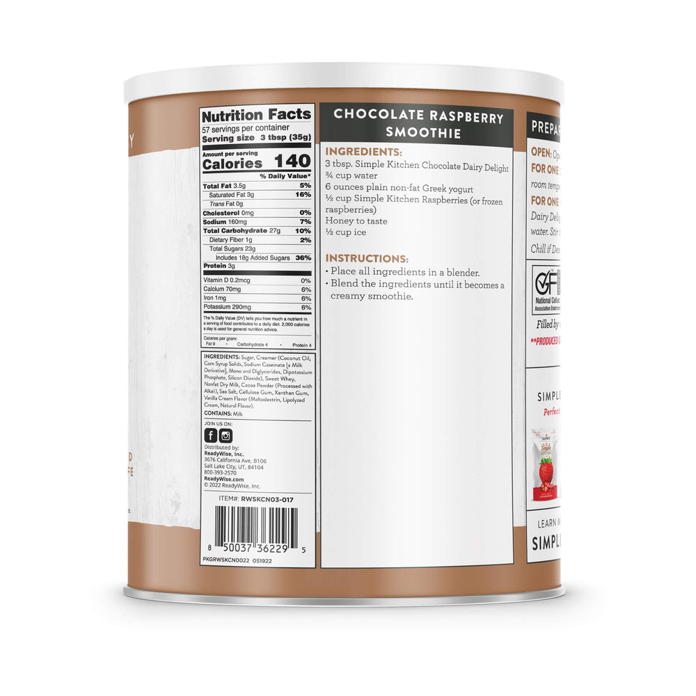Simple Kitchen Chocolate Dairy Delight - 57 Serving Can