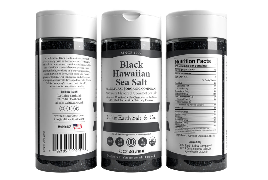 Black Hawaiian Style Flavored Sea Salt All Natural Organic 80+ minerals