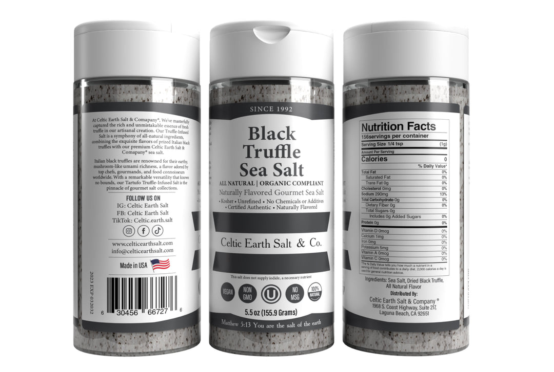 Black Truffle Flavored Sea Salt All Natural Organic 85+ Minerals