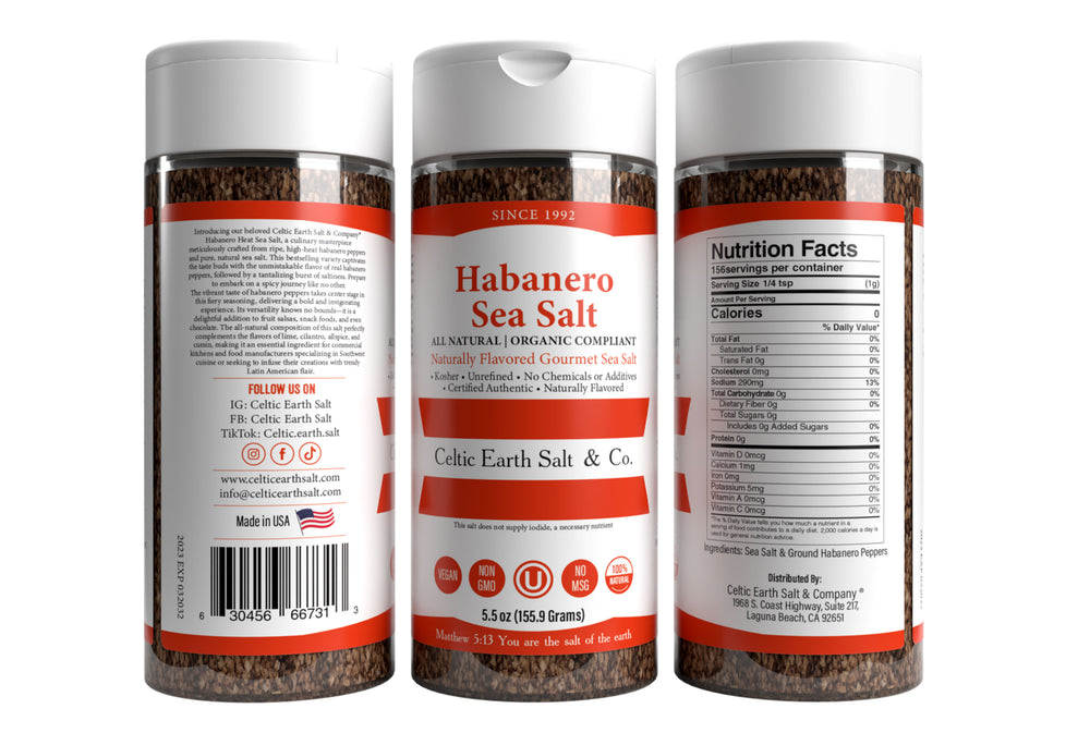 Habanero Flavored Sea Salt All Natural Organic 79+ Minerals