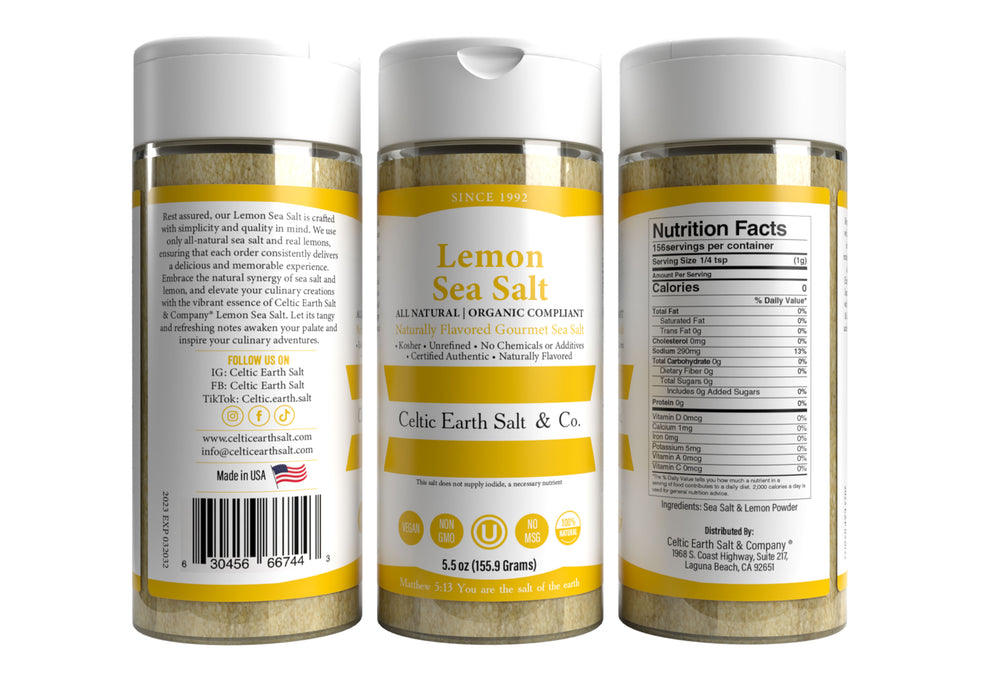 Lemon Flavored Sea Salt All Natural Organic 82+ Minerals