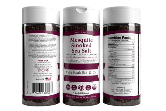 Mesquite Flavored Smoked Sea Salt All Natural Organic 83+ Minerals