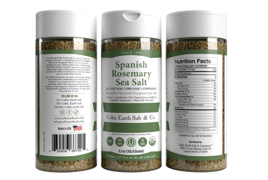 Spanish Rosemary Flavored Sea Salt All Natural Organic 79+ Minerals