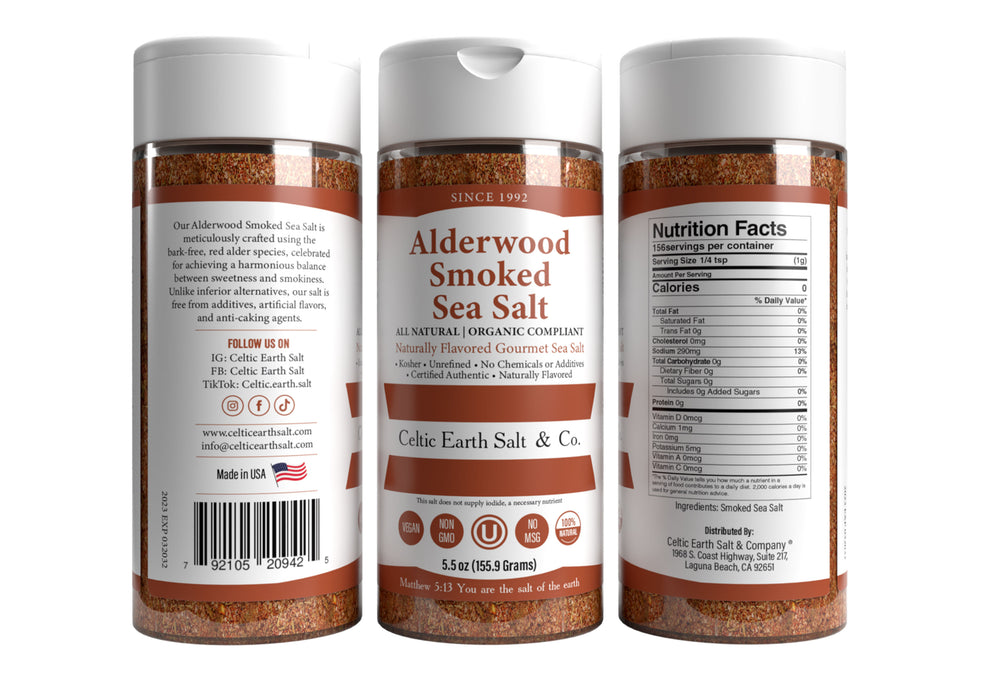 Alderwood Smoked Naturally Flavored Sea Salt Organic 73+ Minerals